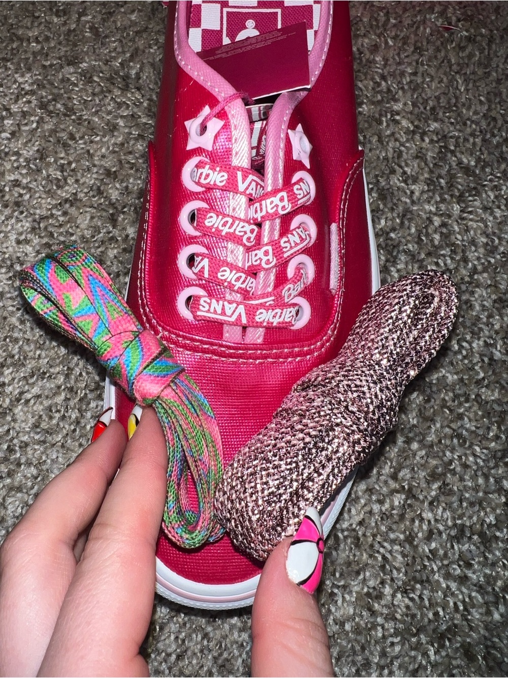 Vans x Barbie Women’s Pink Authentic Stac Hot Pink Metallic Shoes NEW IN BOX! 7 - Picture 6 of 7
